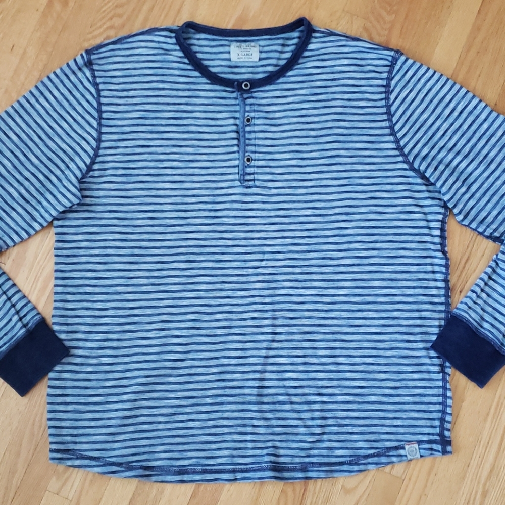 Lucky brand tshirt men's long sleeve blue strips